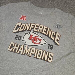 Fanatics Kansas City Chiefs NFL 2019 Conf. Champs Long Sleeve T-shirt Size Large